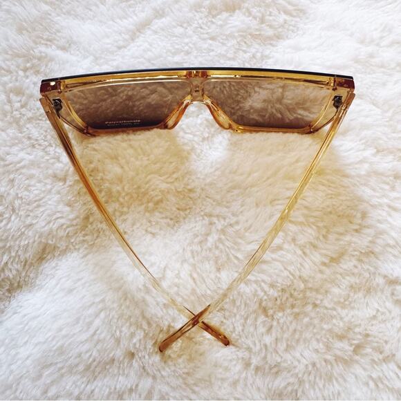 Greta Clear Yellow Oversized Statement Sunglasses - Picture 7 of 9